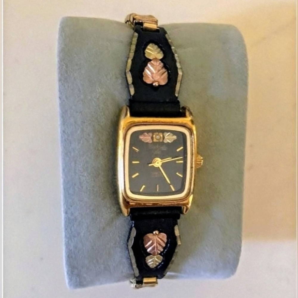 Black Hills Gold Diamond Watch with Gold Leaf Band - Picture 5 of 13
